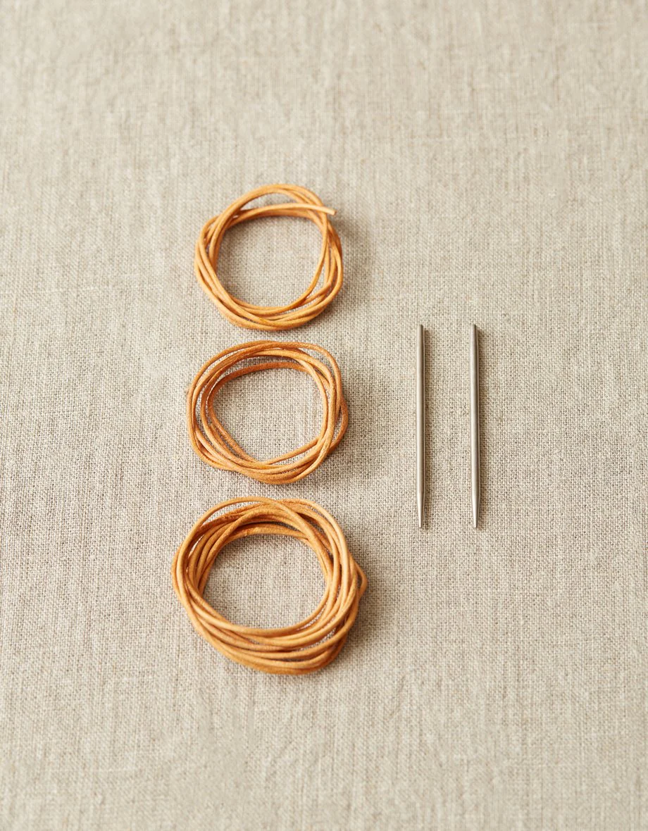 Lederseil-Set mit Nadeln – Maschenhalter-Kit 